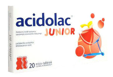 Acidolac Junior o smaku trusk. 20 misiotabletki
