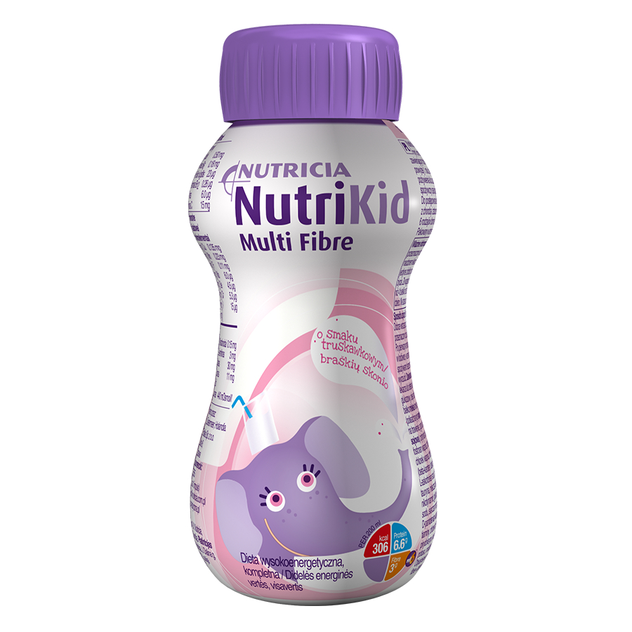 NutriKid Multi Fibre o sm. truskawkowym płyn 200ml *