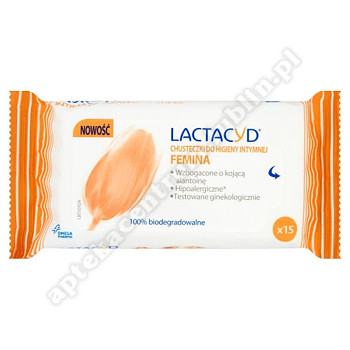 LACTACYD FEMINA chusteczki do higieny intymnej 15szt.