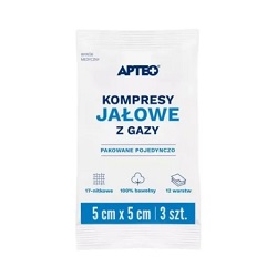 Kompresy gaza jałowa APTEO CARE 5x5cm 3szt. *
