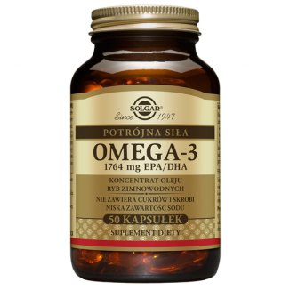 SOLGAR Omega 3 potrójna siła 1764 mg EPA/ DHA, 50 kapsułek