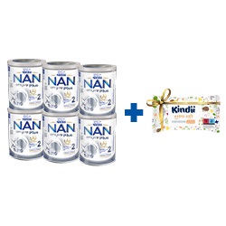 Nestle NAN Optipro Plus 2 HM-O 6x800g+chusteczki Kindi GRATIS