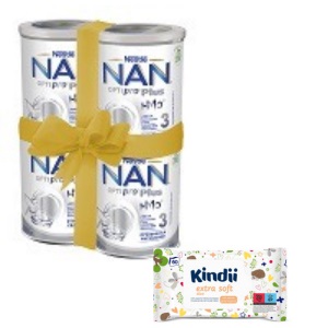 Nestle NAN Optipro Plus 3 HM-O 4x800g+chusteczki Kindi GRATIS
