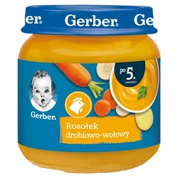 GERBER Zupa rosołek drobiowo-wołowy po 5 miesiącu - 125 g *