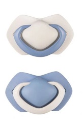 Canpol babies Smoczek silikonowy 0-6m symetryczny PURE COLOR 2szt. 22/655 niebieski