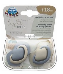 Canpol babies Smoczek Silikonowy Symetryczny Pure Color 18M+ 2 szt. 22/657 niebieski *