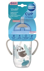 Canpol Babies Kubek 270 ml niekapek z rurką i odważnikiem exotic animals 56/606 szary