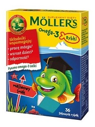 Mollers Omega-3 Rybki Malinowy smak żelki 36 sz