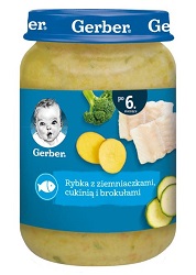 Gerber Rybka z ziemniaczkami cukinią i brokułami dla niemowląt po 6. miesiącu 190 g
