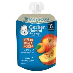 GERBER Deser jabłko, dynia, morela po 6 mies. 80 g *-data ważnosci 31.12.2025