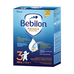 Bebilon 3 Advance Pronutra Junior, formuła na bazie mleka po 1. roku życia, 1000 g *