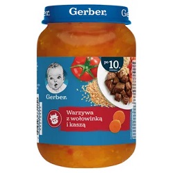 GERBER Obiadek Wołowina po staropolsku 190 g * do 3 dowolnych gerberków mus bobofrut 150g Gratis!