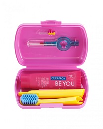 Curaprox Travel Set zestaw podróżny PINK * niezbędnik