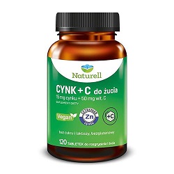 Naturell Cynk + C do żucia 120 tabl.-data waznosci  01.03.2026