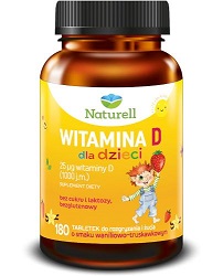 Naturell Witamina D dla dzieci tabl.dorozg 180 tabl..-data waznosci  01.03.2026