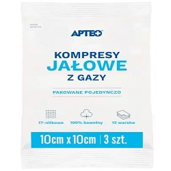 Kompresy gaz. jał. APTEO CARE 10 x 10 cm 3szt. *