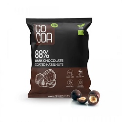 Orzechy laskowe w czekoladzie ciemnej 88 % bio 70 g -COCOA*