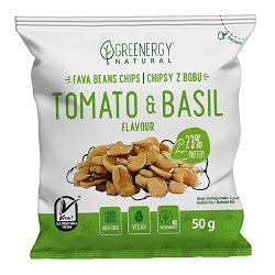 Bób prażony o smaku pomidora i bazylii 50 g - GREENERGY *