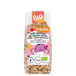 Żelki owocowe jabłko-truskawka bez dodatku cukrów bezglutenowe 150g -BIOMINKI*