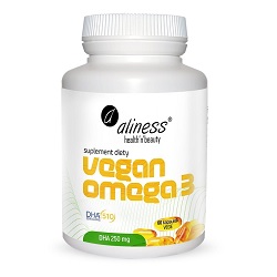 Aliness Vegan Omega 3 DHA 250 mg 60 kaps. *